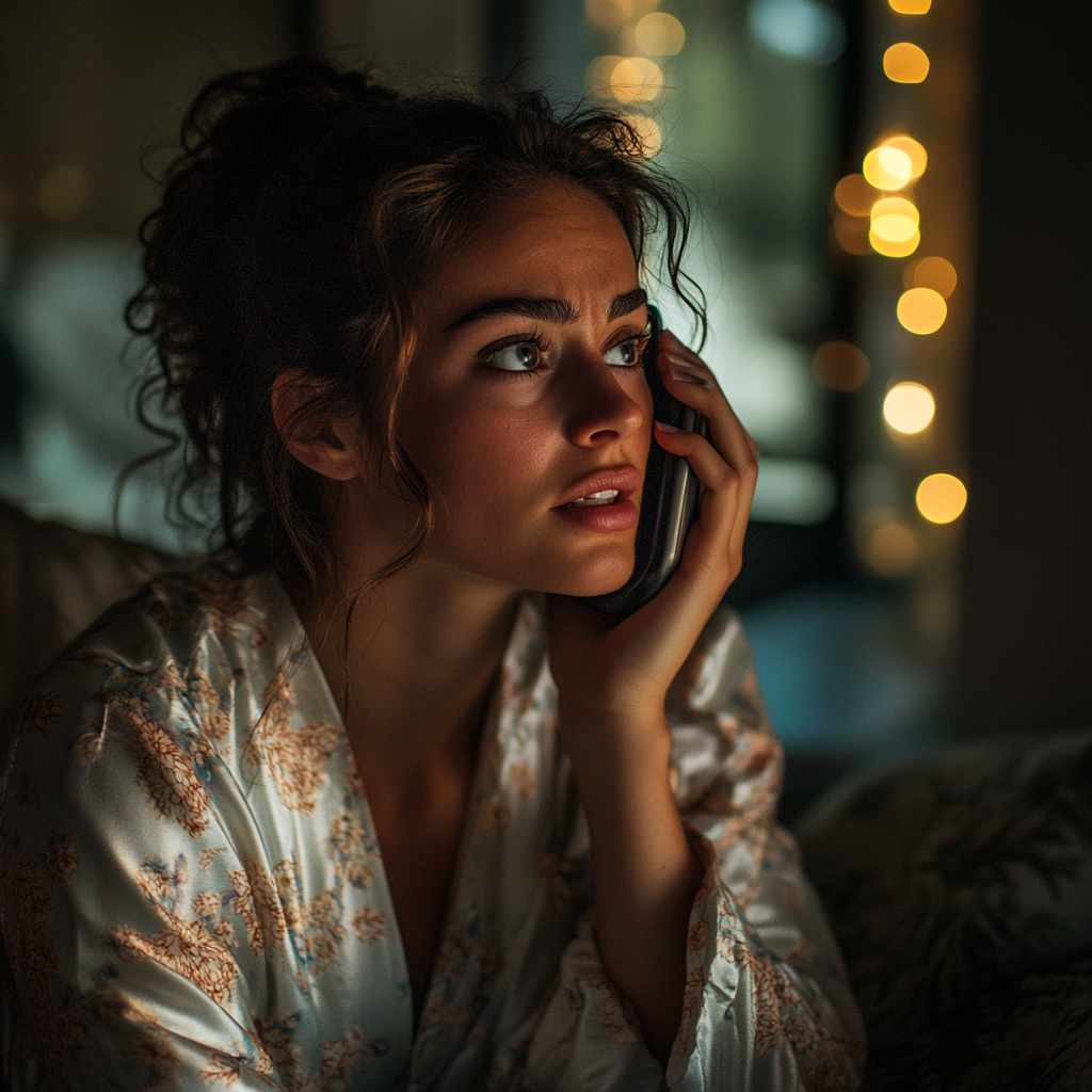Emotional woman on phone | Source: No source