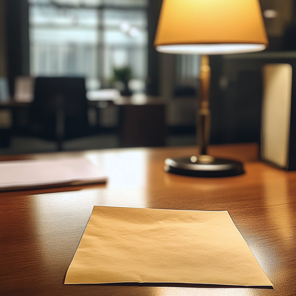 A piece of paper on a table | Source: no source