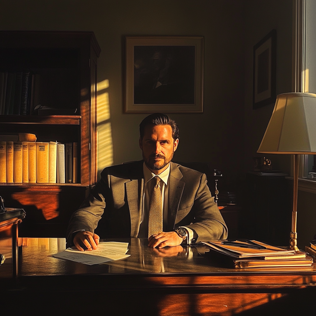 A lawyer sitting at his desk | Source: No source