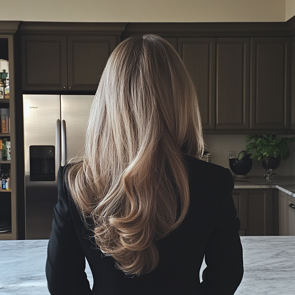 A woman standing in a kitchen | Source: no source