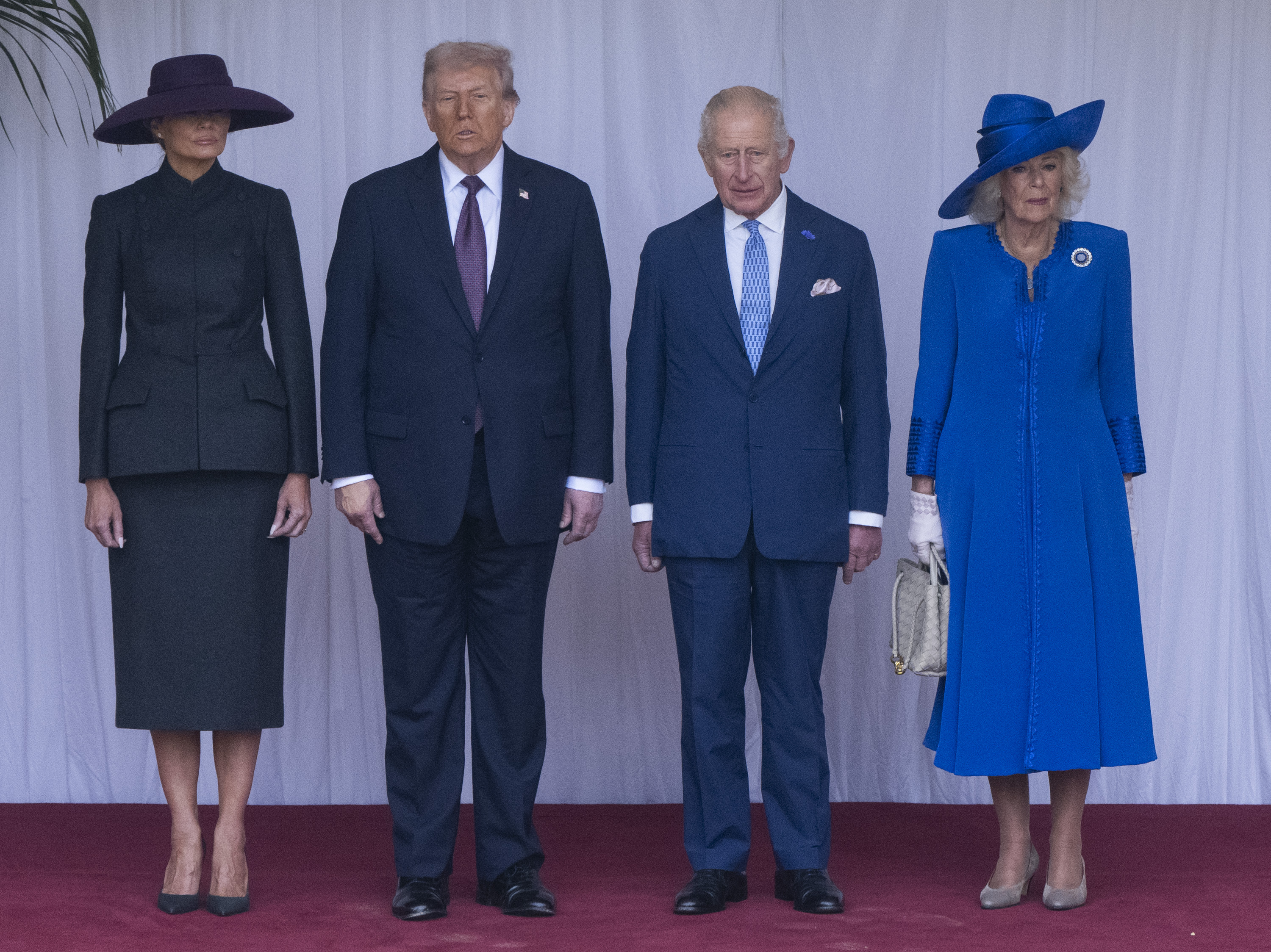 King Charles III and Queen Camilla with U.S. President Donald Trump and First Lady Melania attend the Ceremonial Welcome at Windsor Castle in England on September 17, 2025 | Source: Getty Images