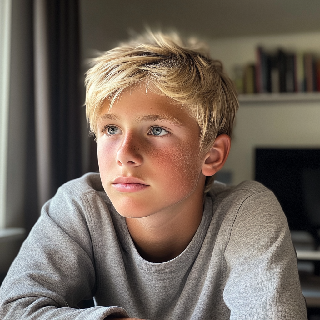 A boy sitting at a table | Source: no source