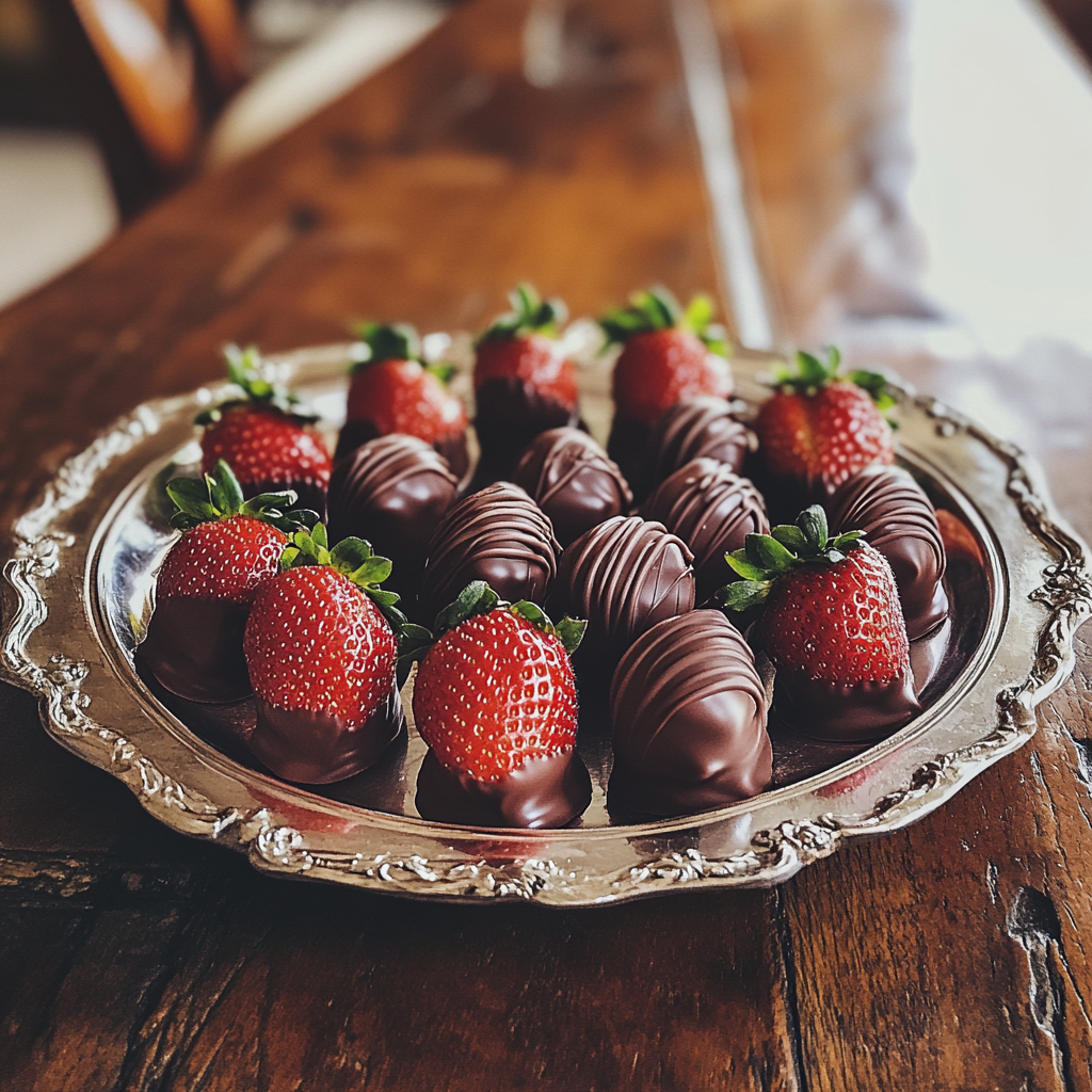 A tray of chocolate covered strawberries | Source: no source