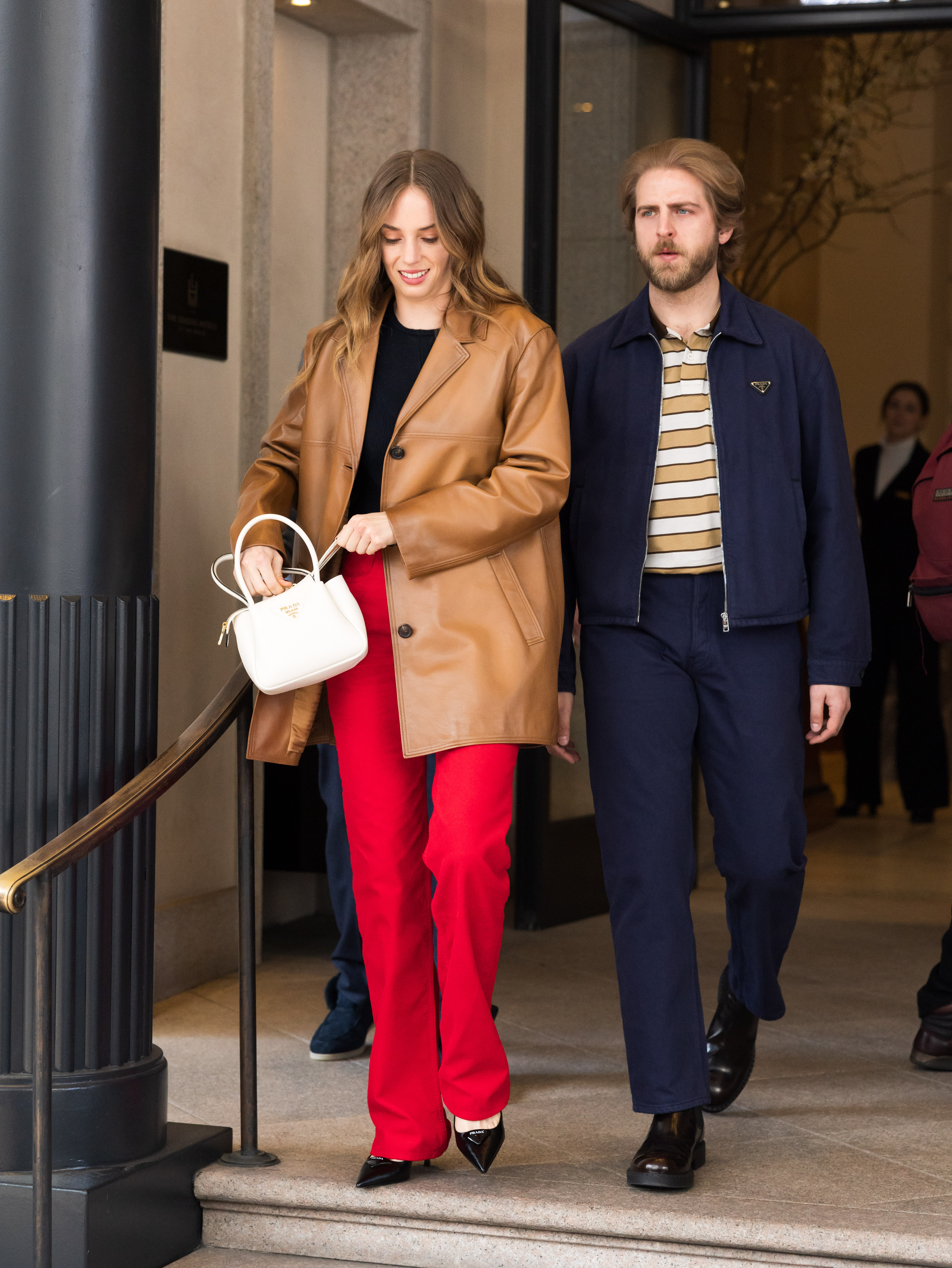 Maya Hawke and Christian Lee Hutson spotted out during Milan Fashion Week Womenswear Fall/Winter in Italy on February 27, 2025. | Source: Getty Images