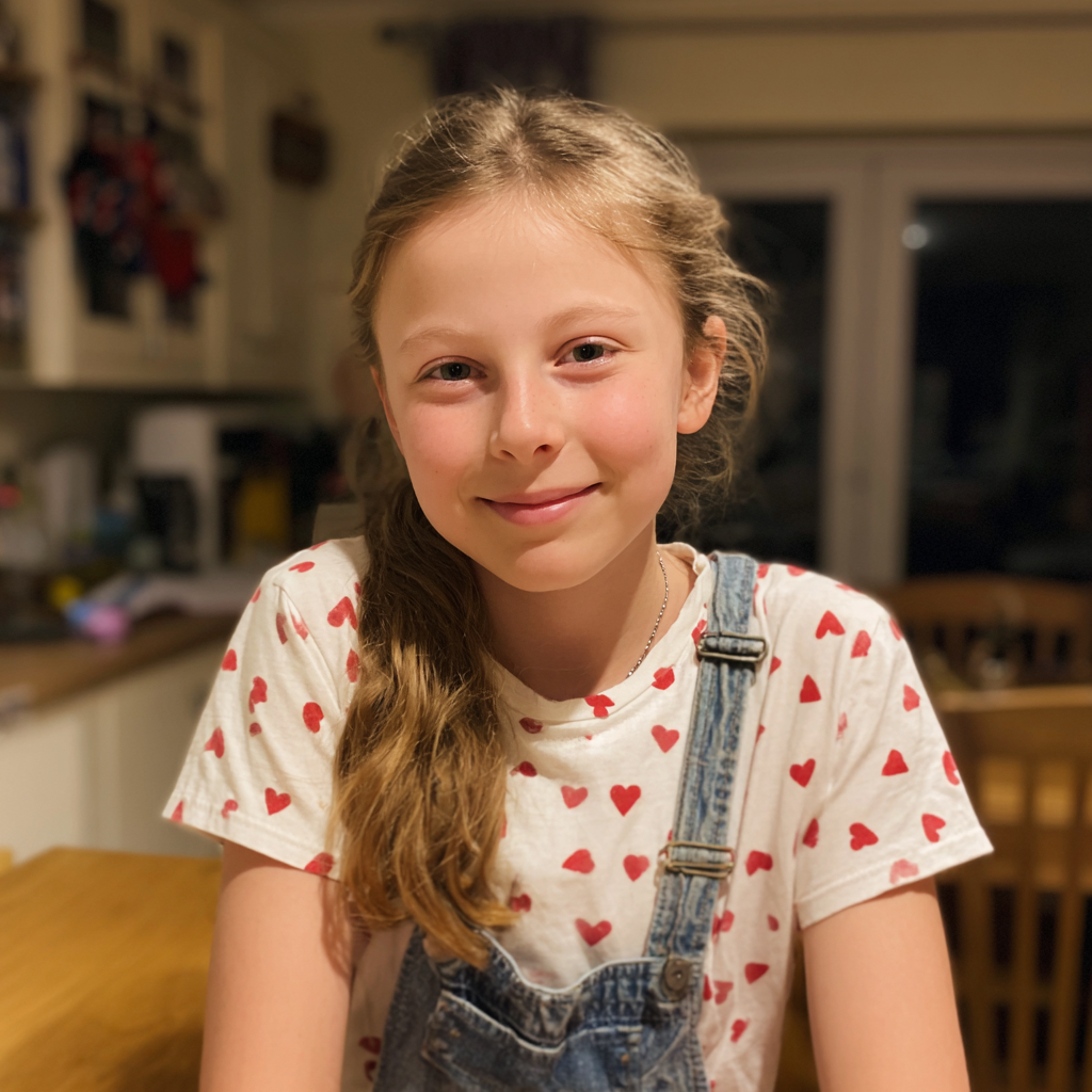 A little girl sitting at a counter | Source: No source