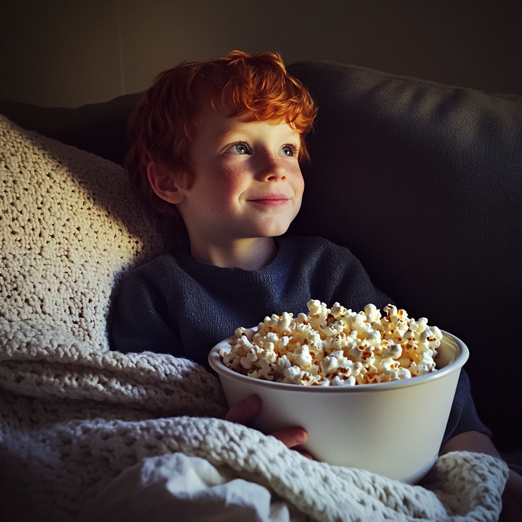 A little boy sitting on a couch | Source: no source