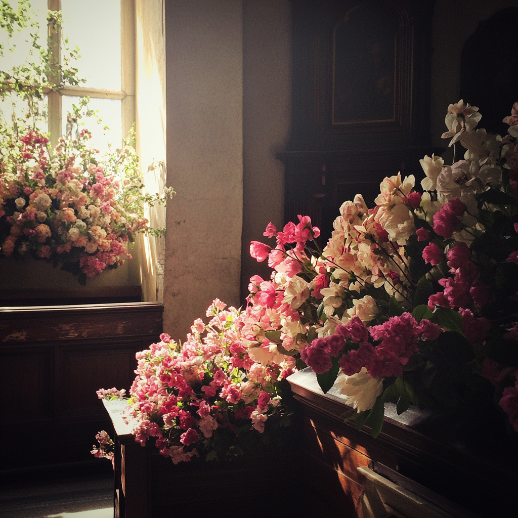 Flowers on a casket | Source: no source