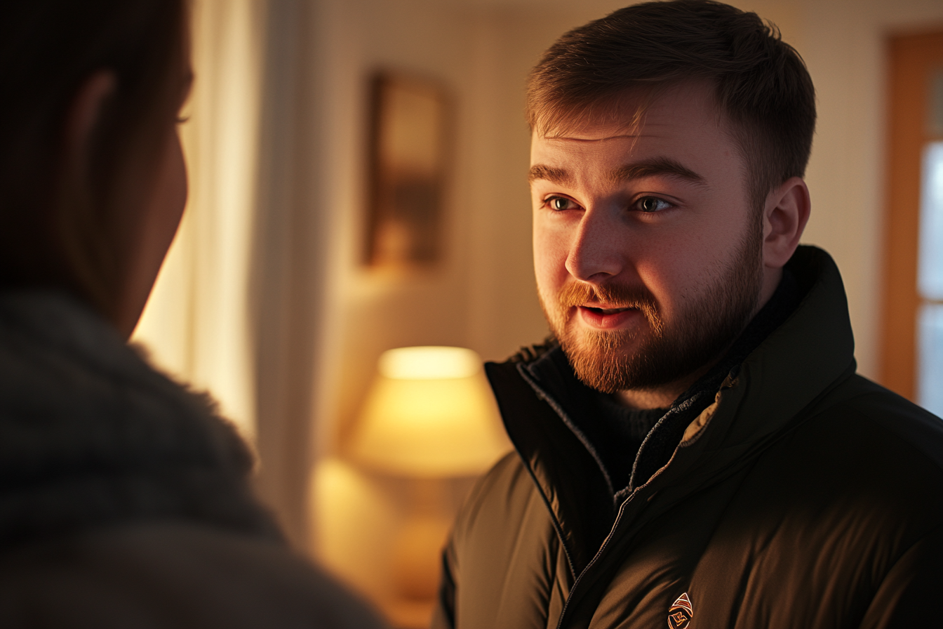 A man talking to his wife | Source: no source