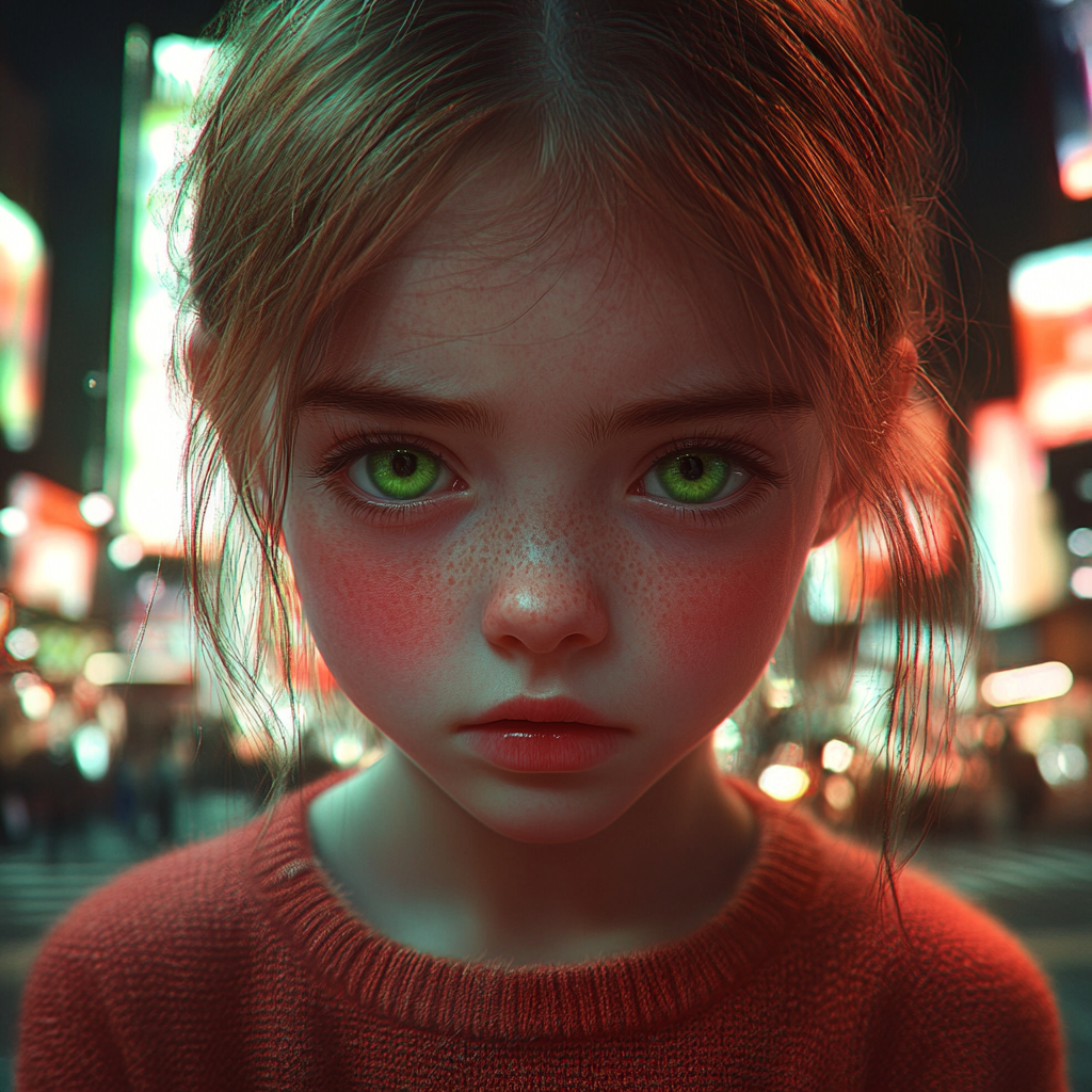 A little girl standing on the street | Source: no source