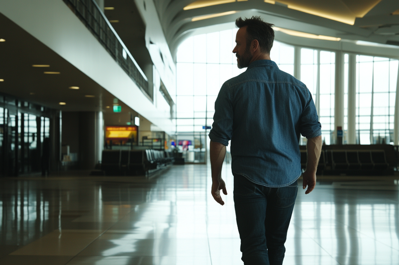 A man in an airport | Source: no source