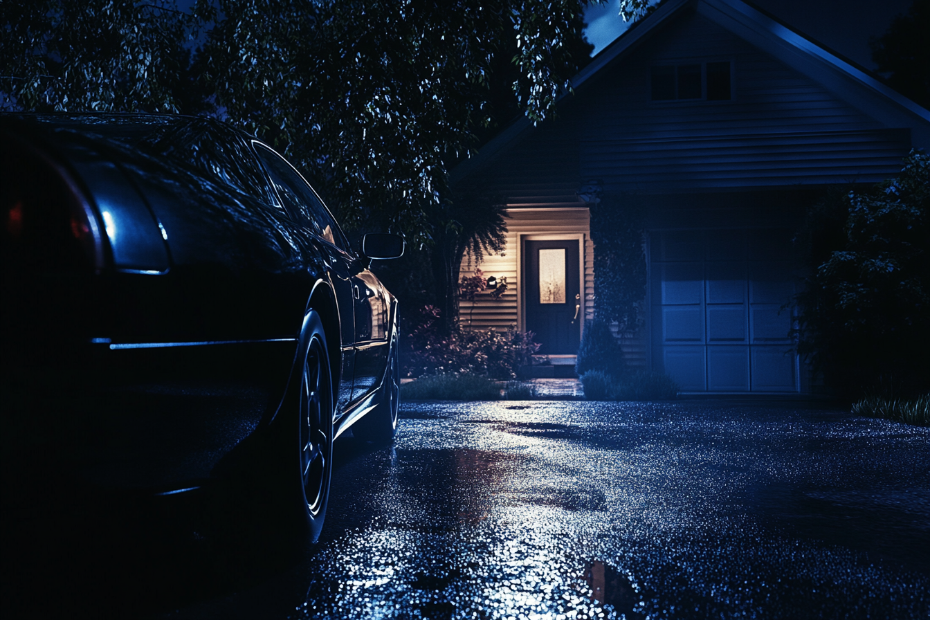 A car outside a house | Source: No source