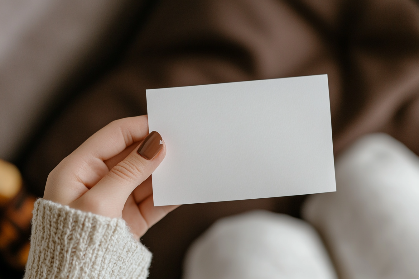 A woman holding a piece of paper | Source: No source