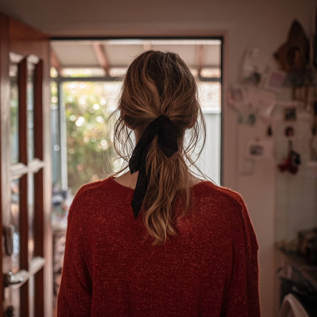 A woman walking out of a front door | Source: No source