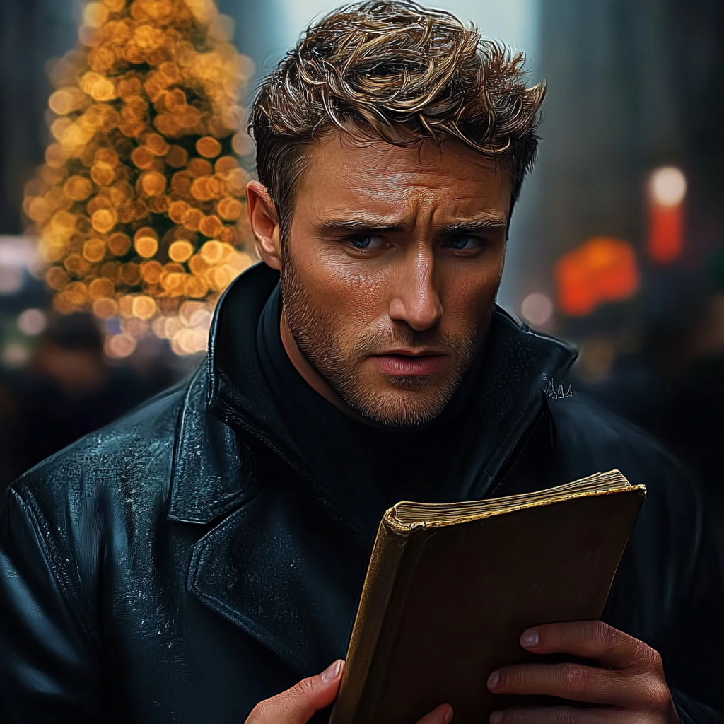 A man holding an old brown diary | Source: no source
