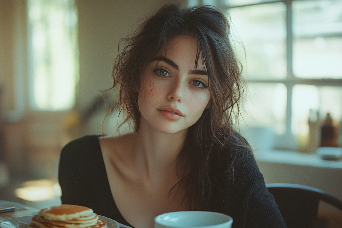 Woman having breakfast | Source: No source