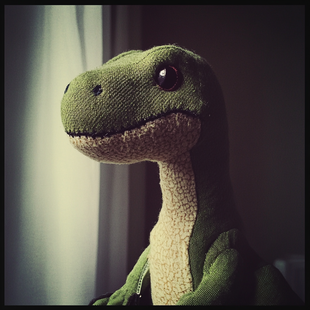 A stuffed dinosaur toy | Source: No source