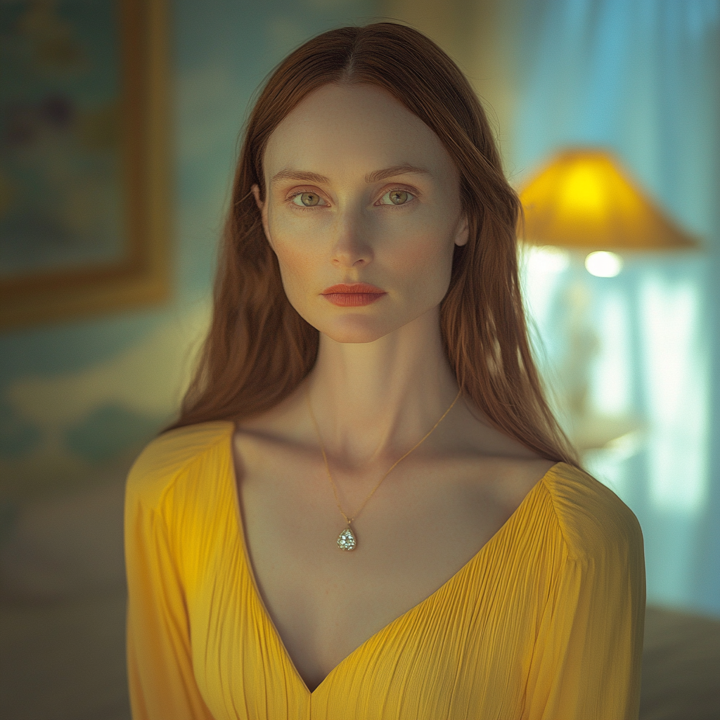 A woman wearing a necklace | Source: no source