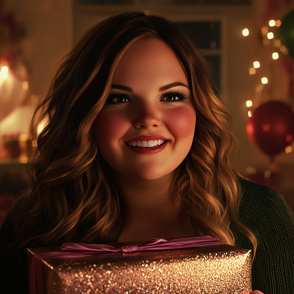 A delighted woman holding a gift box | Source: No source