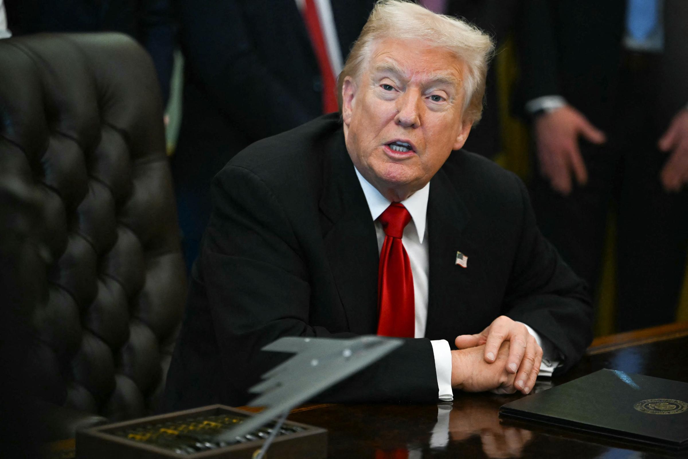President Donald Trump during an event about weight-loss drugs in the Oval Office of the White House in Washington, DC on November 6, 2025. | Source: Getty Images