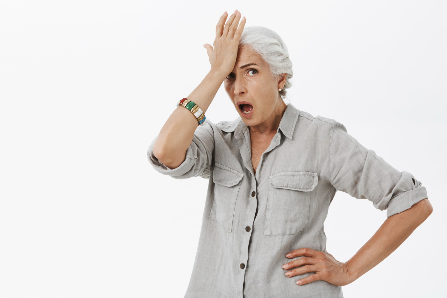 A frustrated senior woman | Source: Freepik