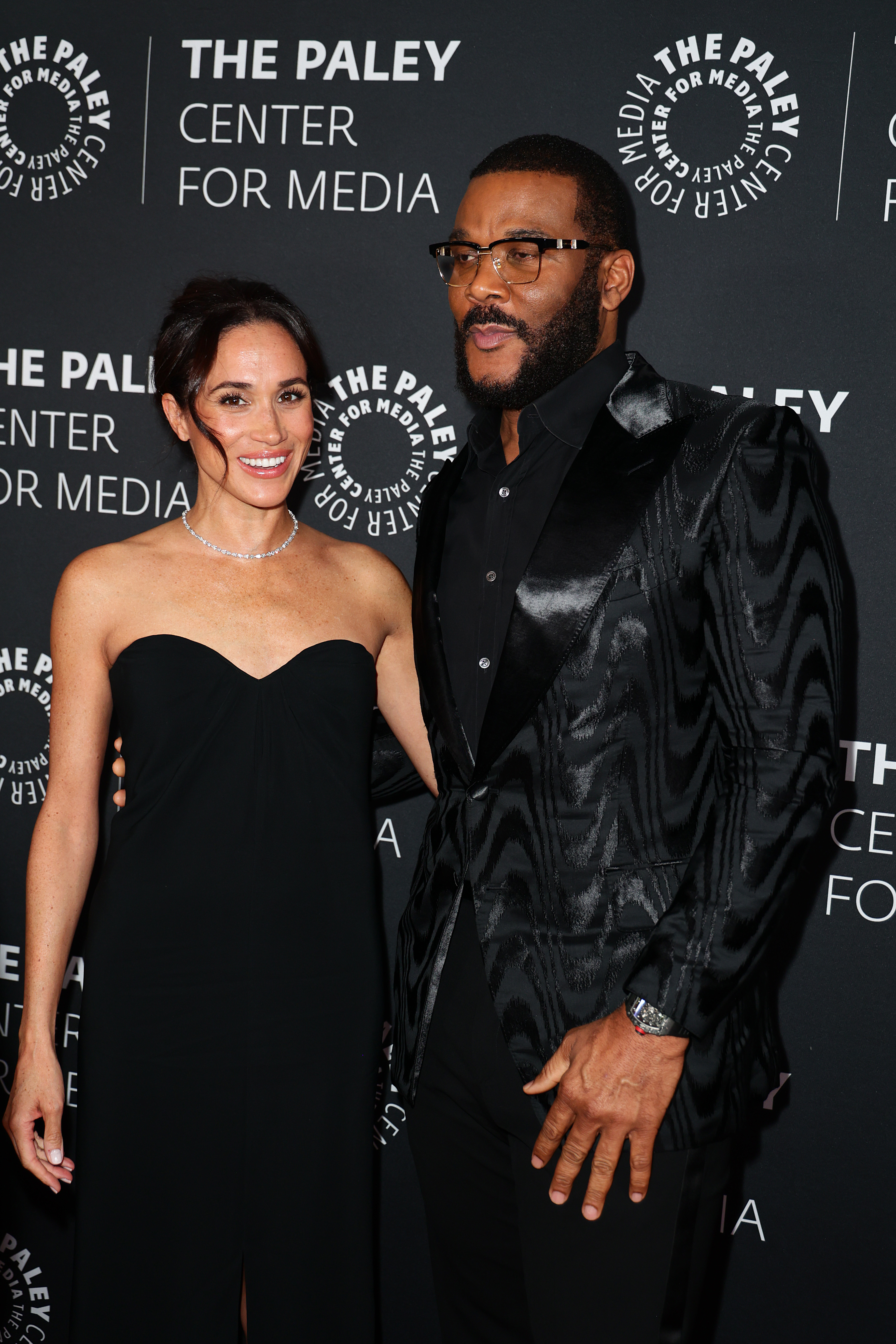 Meghan Markle and Tyler Perry at The Paley Honors Fall Gala on December 4, 2024, in Beverly Hills, California. | Source: Getty Images
