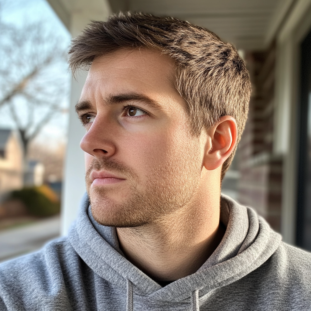 A man standing on a porch | Source: No source