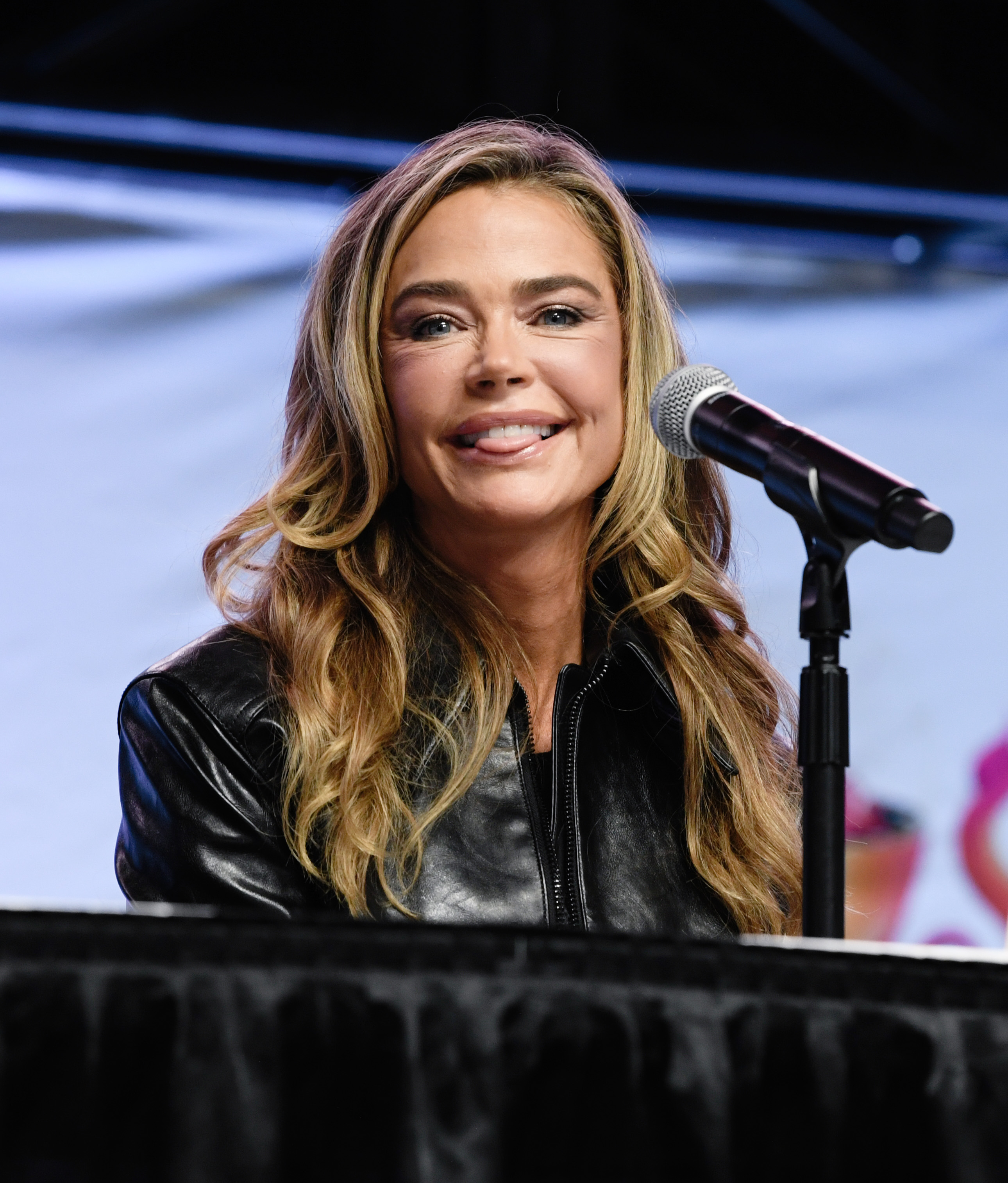 Denise Richards at the "Starship Troopers" cast panel during the 2025 Los Angeles Comic Con at Los Angeles Convention Center on September 28 in California. | Source: Getty Images