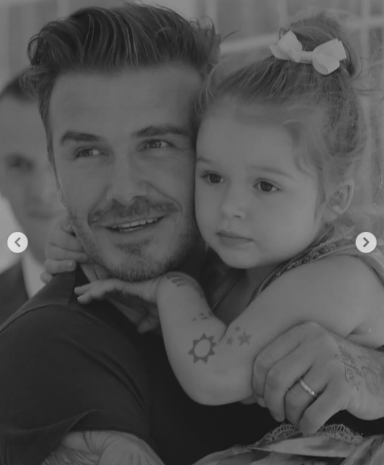David and Harper Beckham when she was little in a post dated July 10, 2025 | Source: Instagram/victoriabeckham