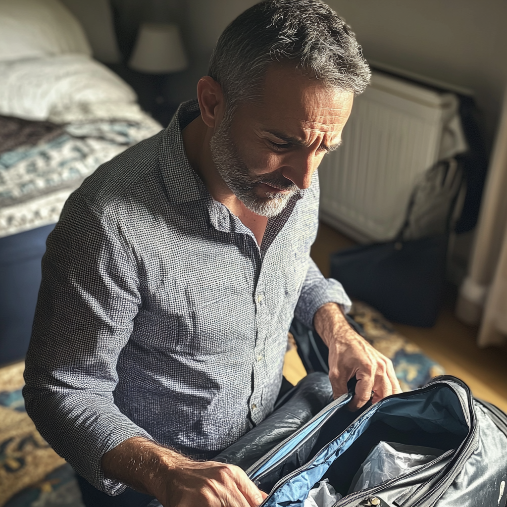 A man packing a bag | Source: No source