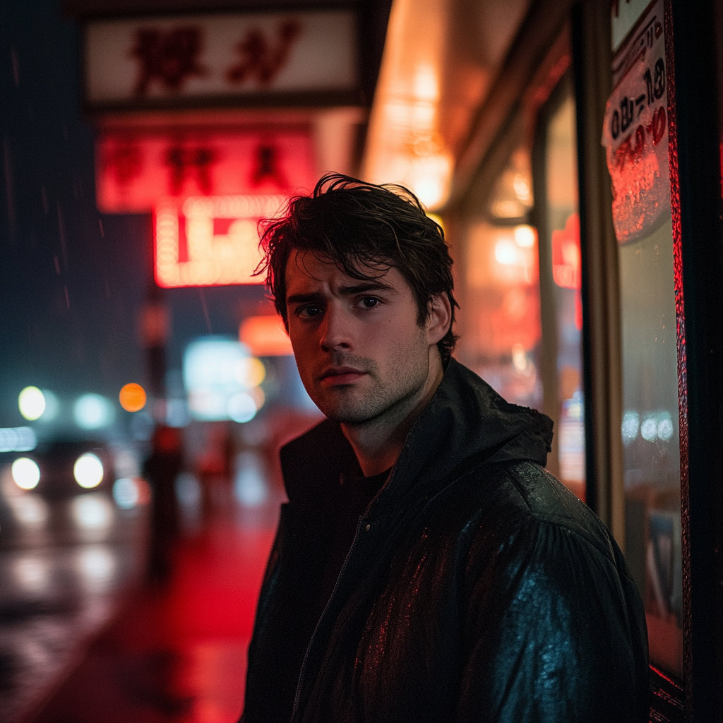 A concerned young man standing in the rain | Source: no source