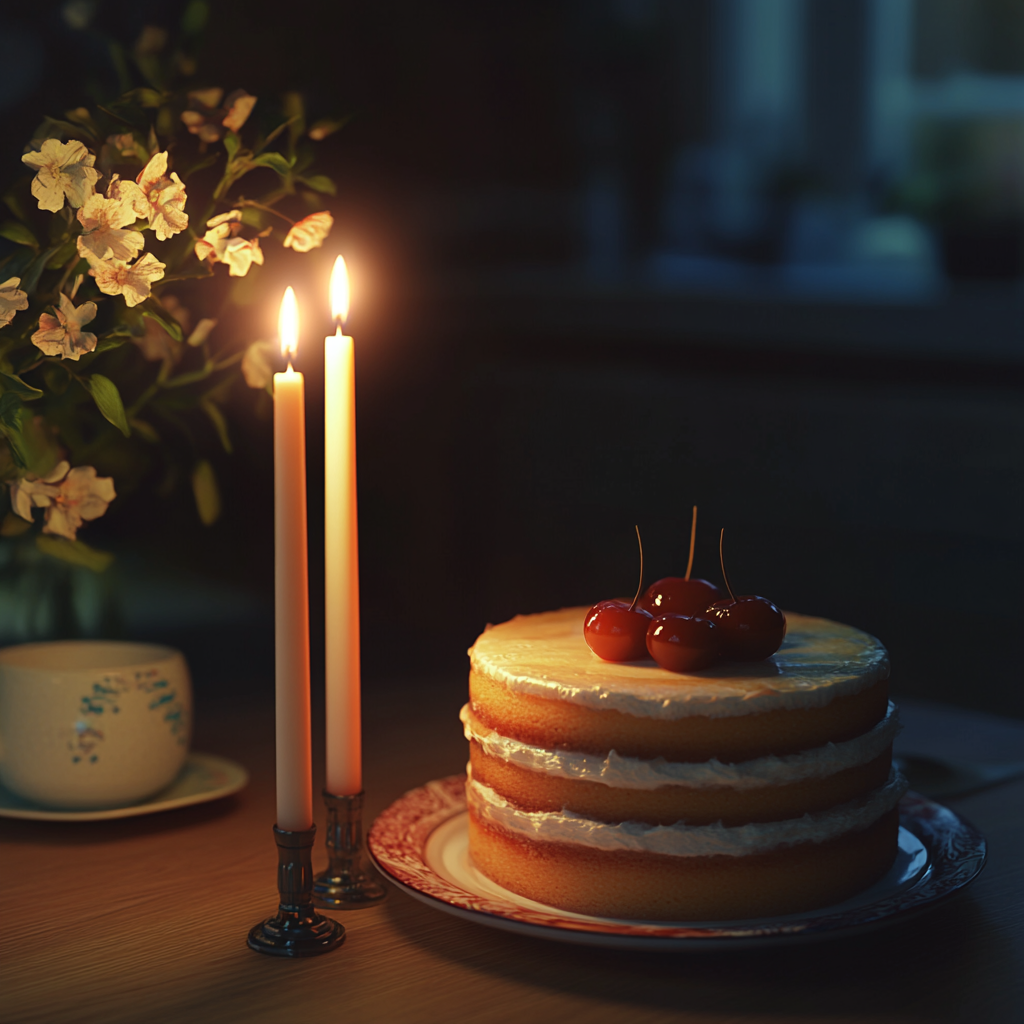 Two candles and a cake | Source: no source