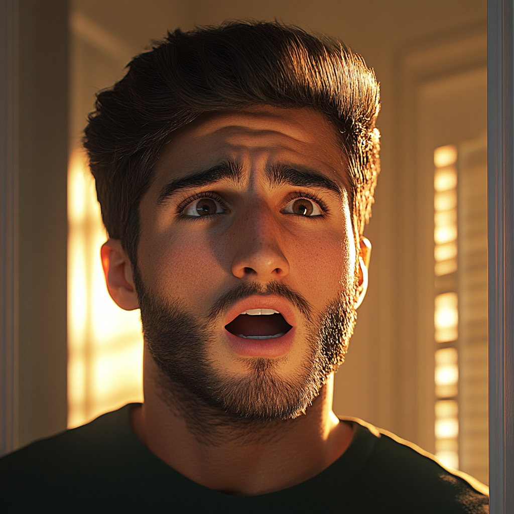 A stunned man standing at the doorway | Source: No source