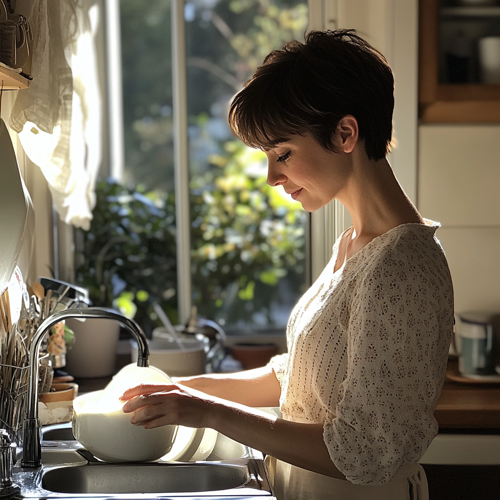 A woman busy at the sink | Source: No source