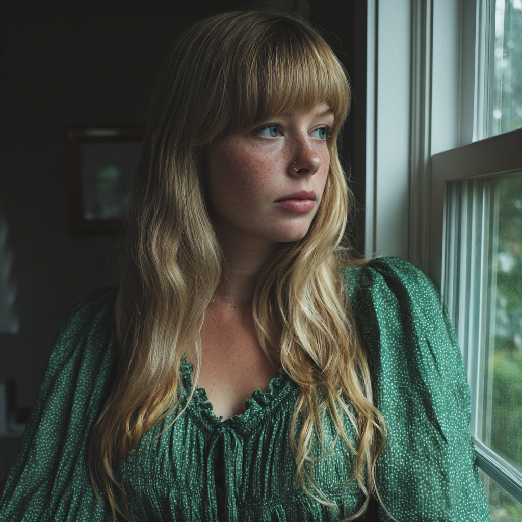 A pensive woman standing by a window | Source: no source