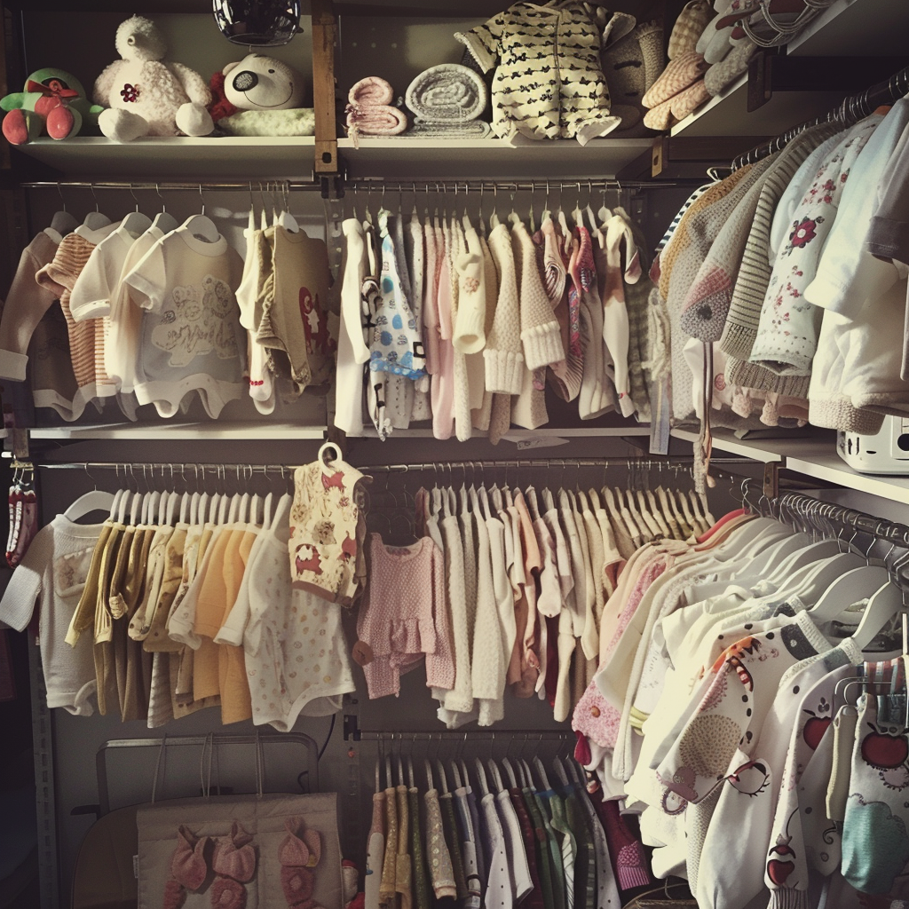 Baby clothes on hangers | Source: No source