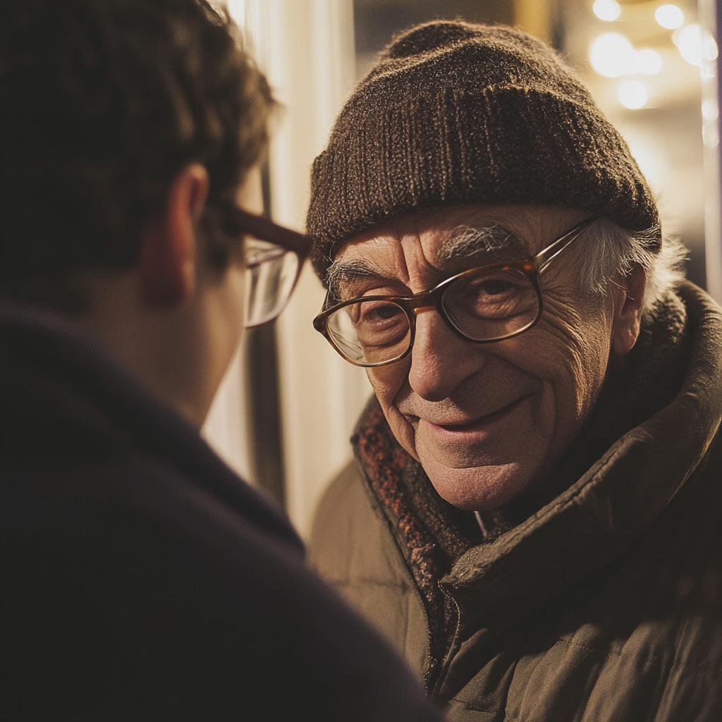 An elderly man greeting his friend | Source: No source