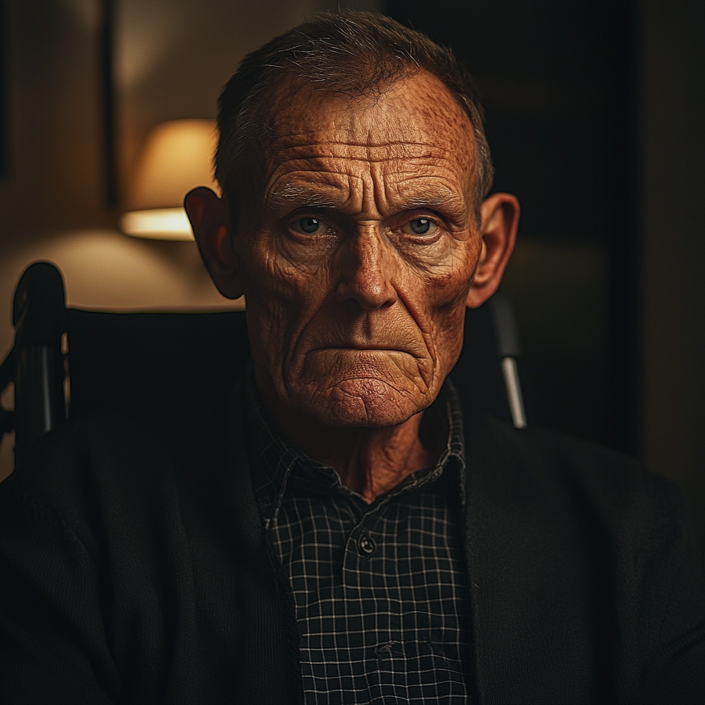 A sad older man in a wheelchair | Source: no source
