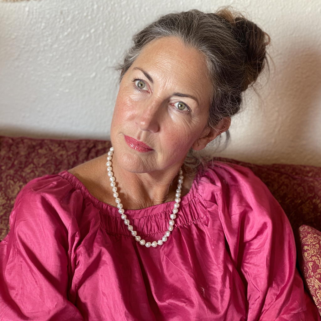 An older woman sitting on a couch | Source: no source