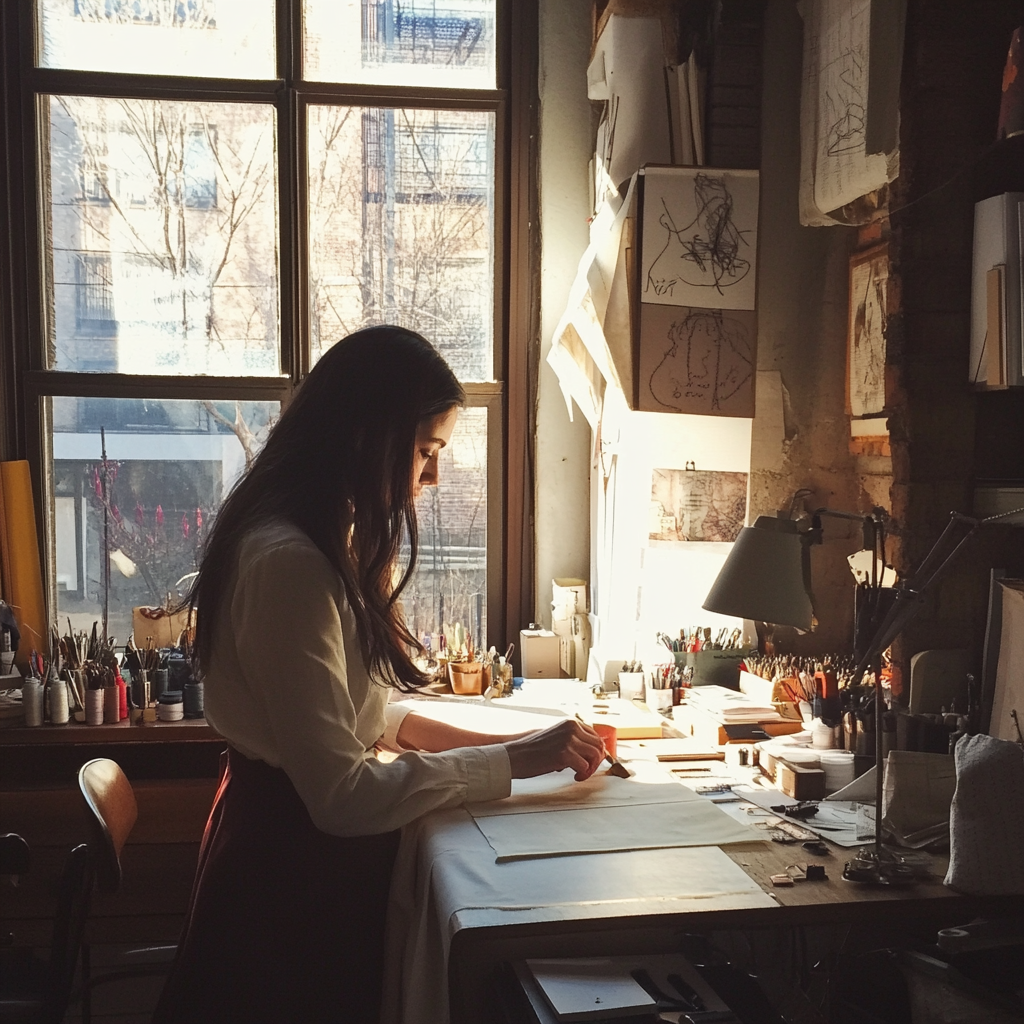 A woman working as a seamstress | Source: No source