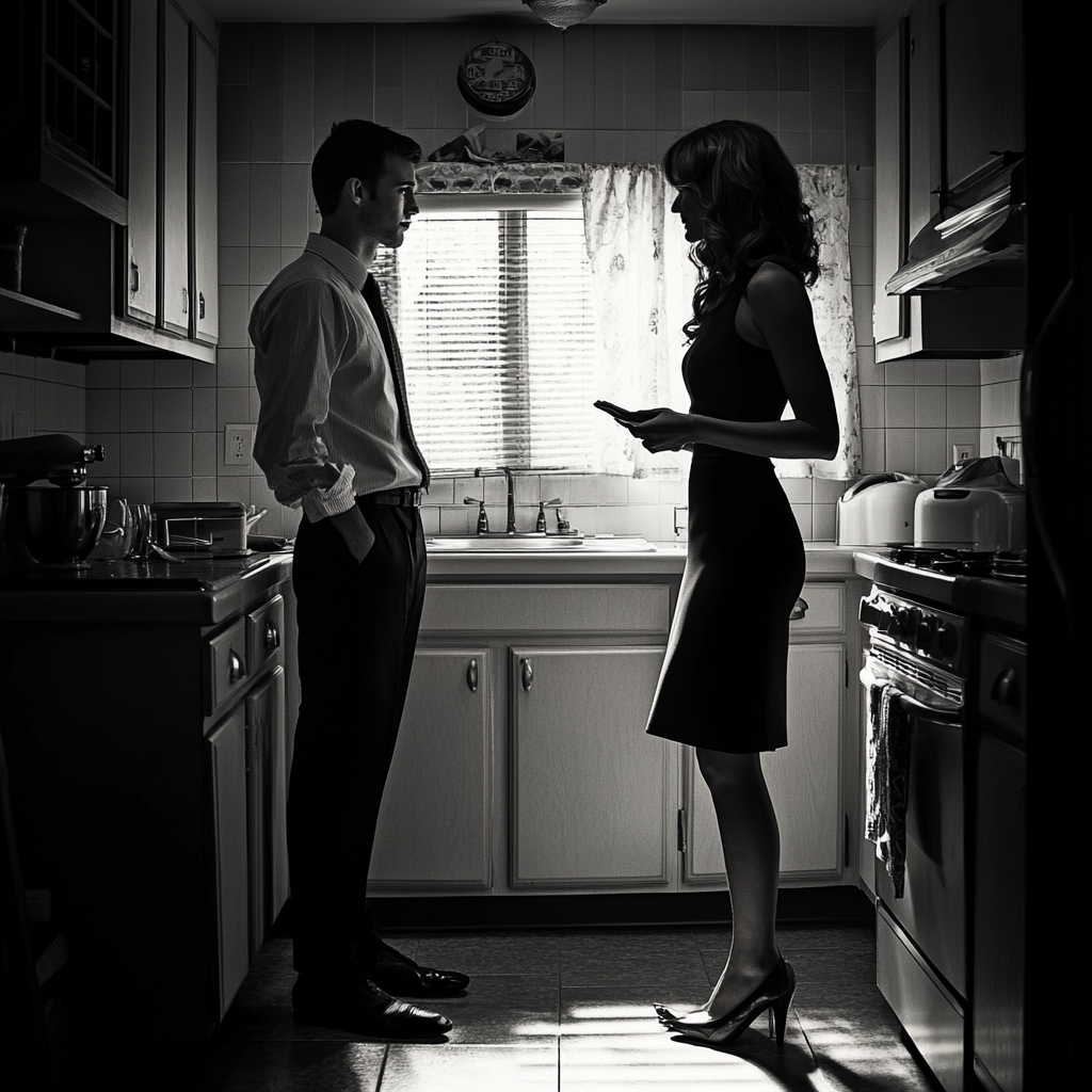 Couple having a conversation in the kitchen | Source: No source