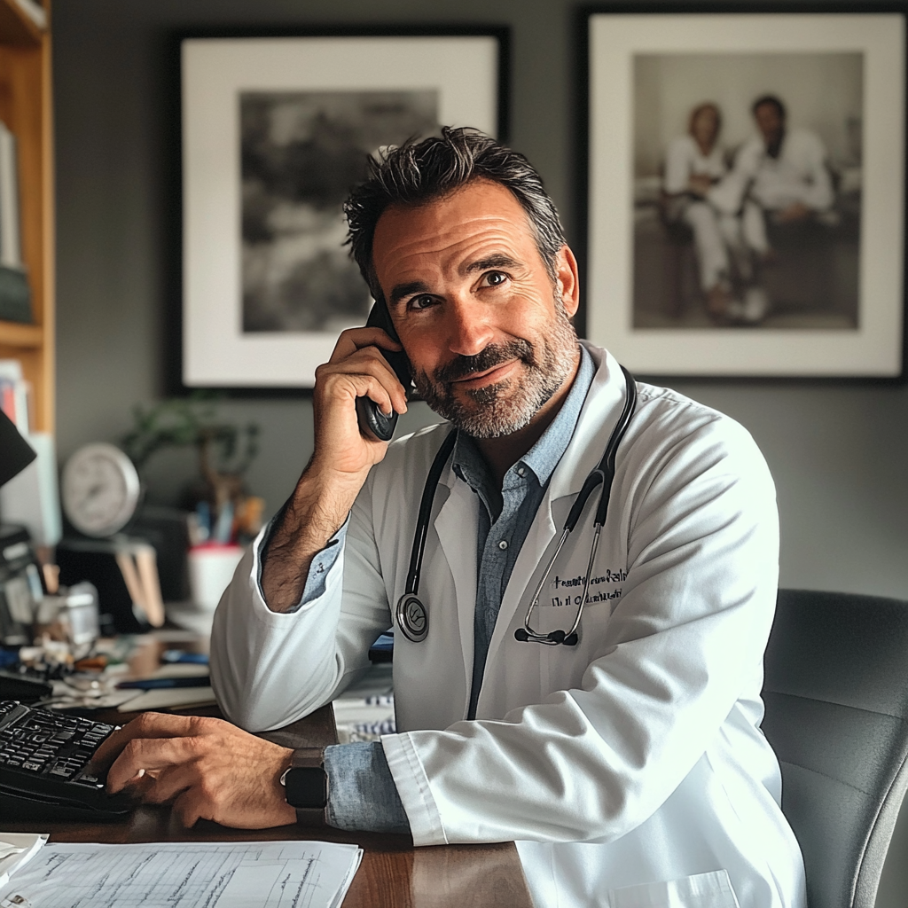 A doctor talking on the phone | Source: No source