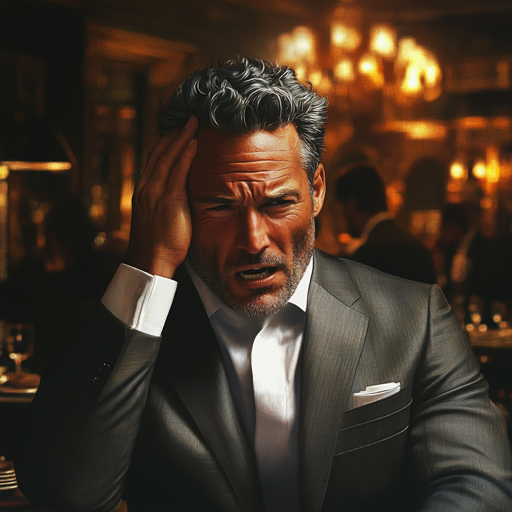 A stunned man holding his head | Source: no source