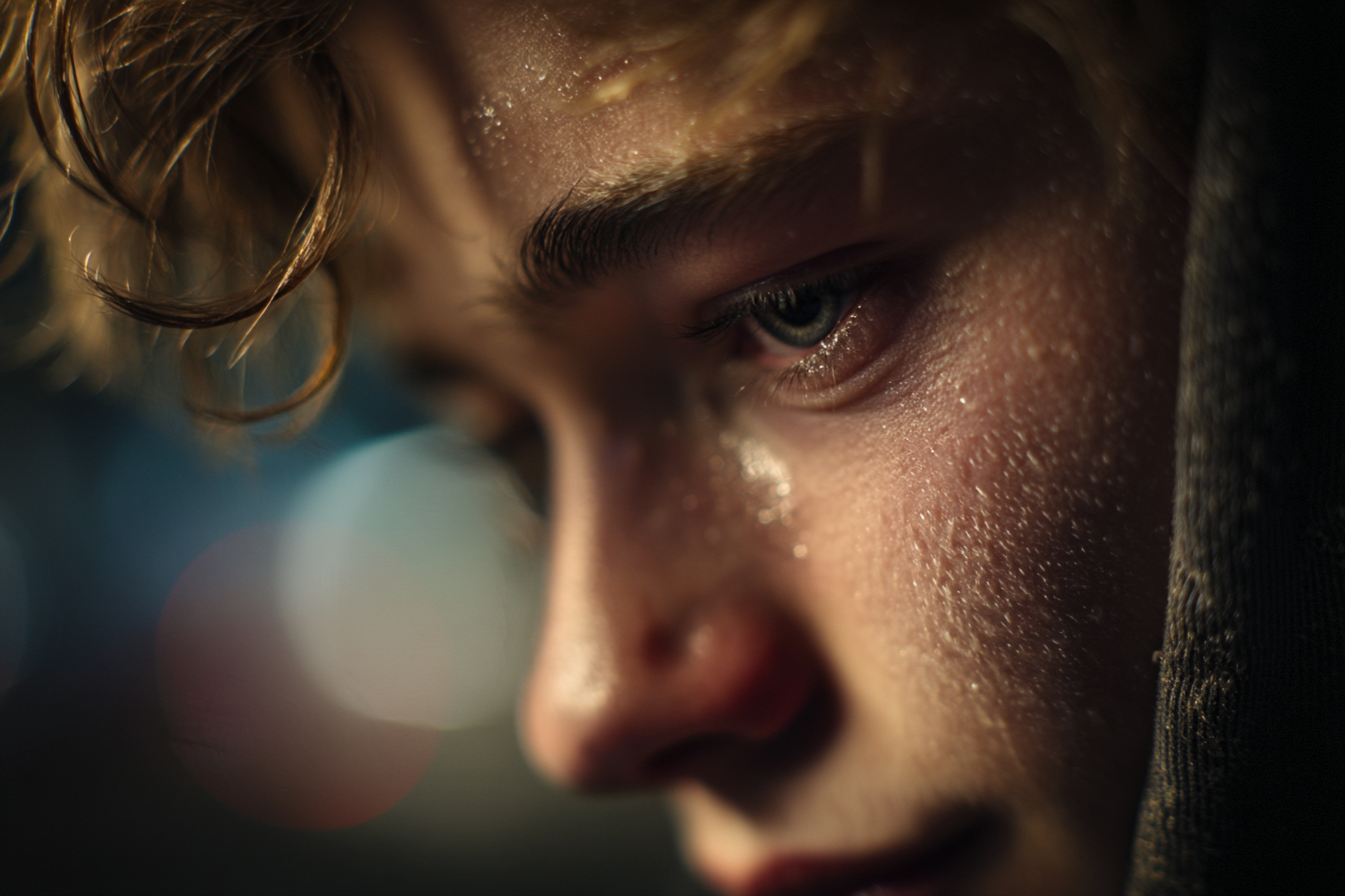 A close-up shot of a young man's face | Source: no source