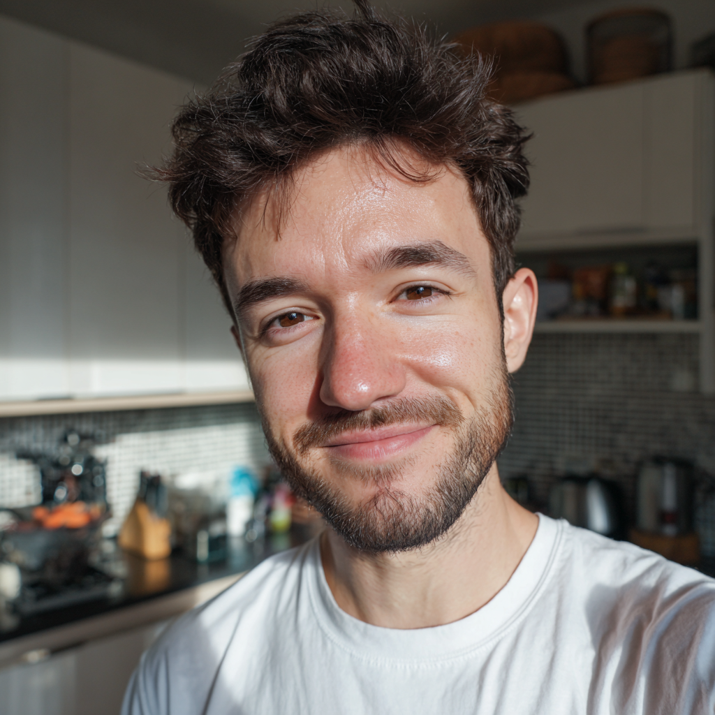 A smiling man standing in a kitchen | Source: No Source