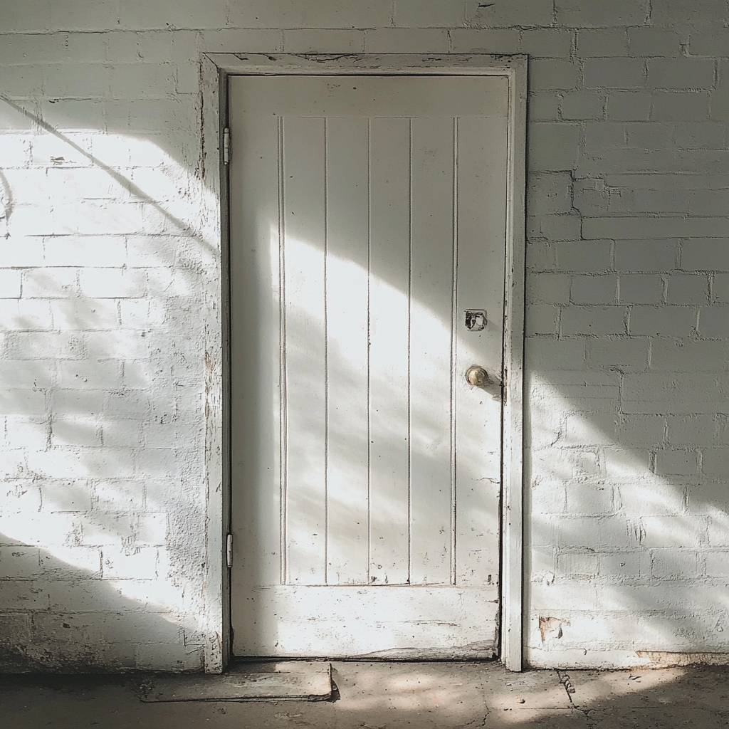 A white basement door | Source: No source