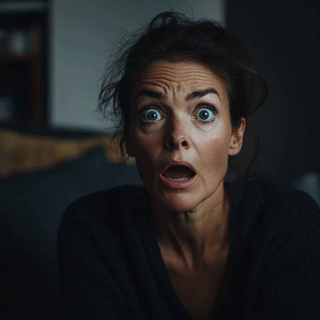 A shocked shouting woman | Source: No source
