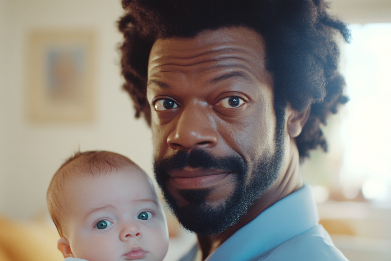 A man holding a baby | Source: No source