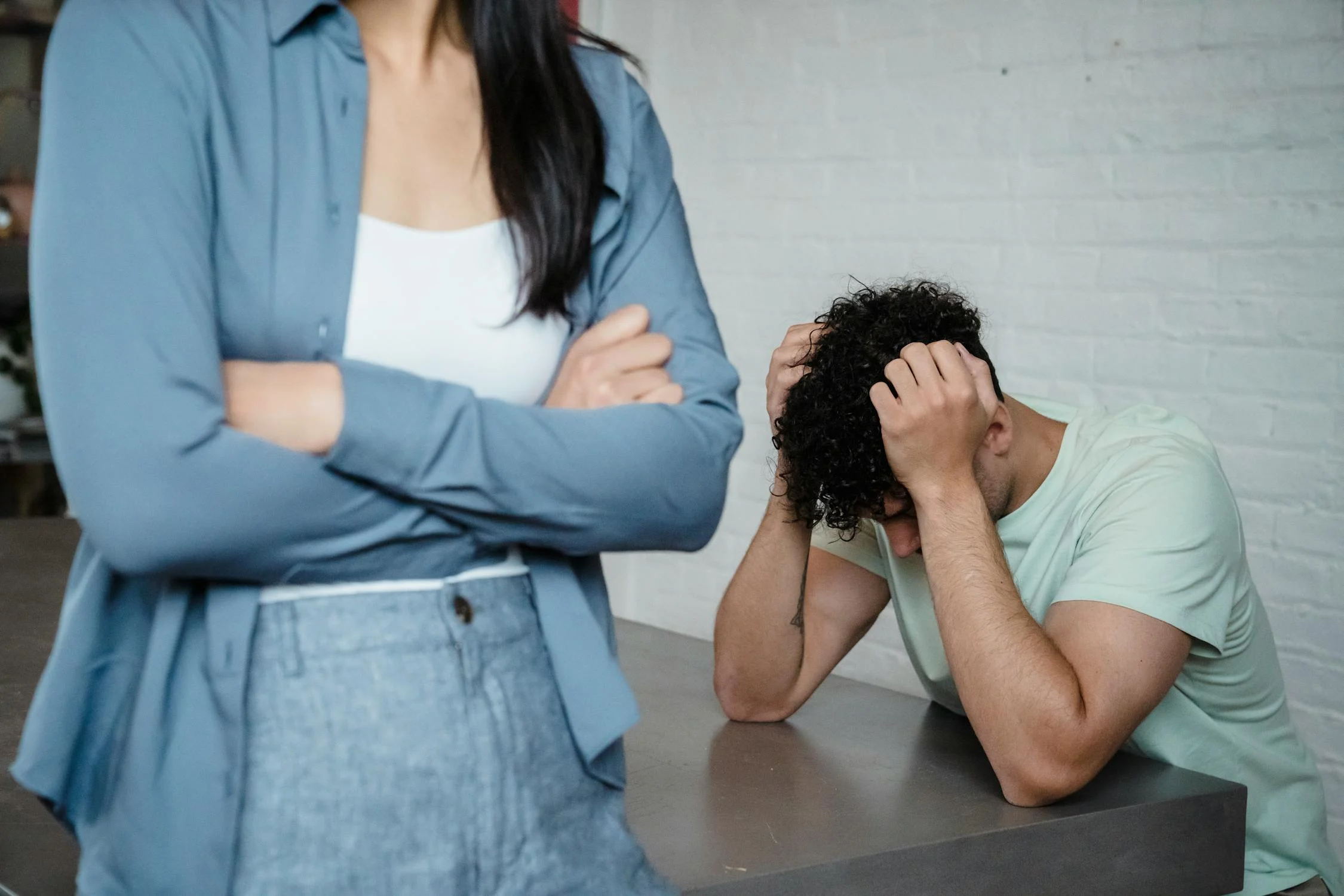 A woman turning away from her husband | Source: Pexels