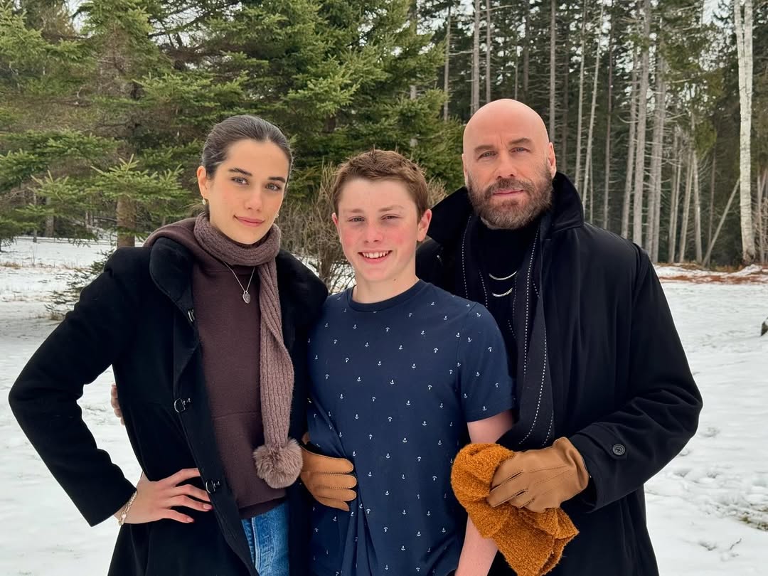 John, Ella, and Benjamin Travolta, from a post dated January 2, 2025. | Source: Instagram/johntravolta