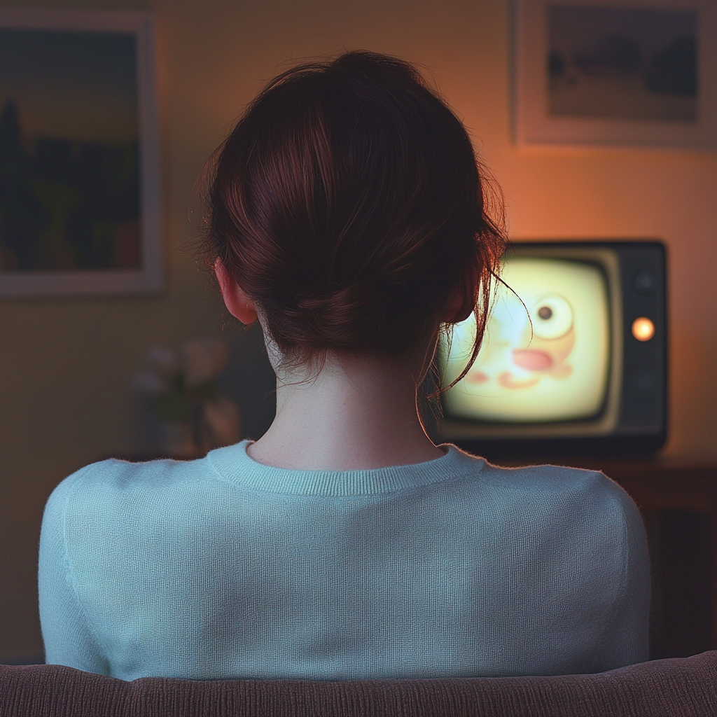 A woman watching TV | Source: no source